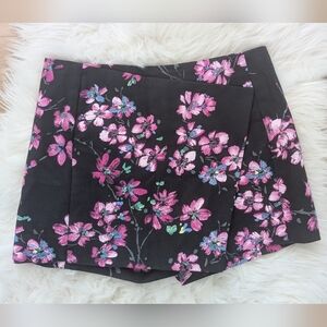 Express Floral Pink Black Skirt 00